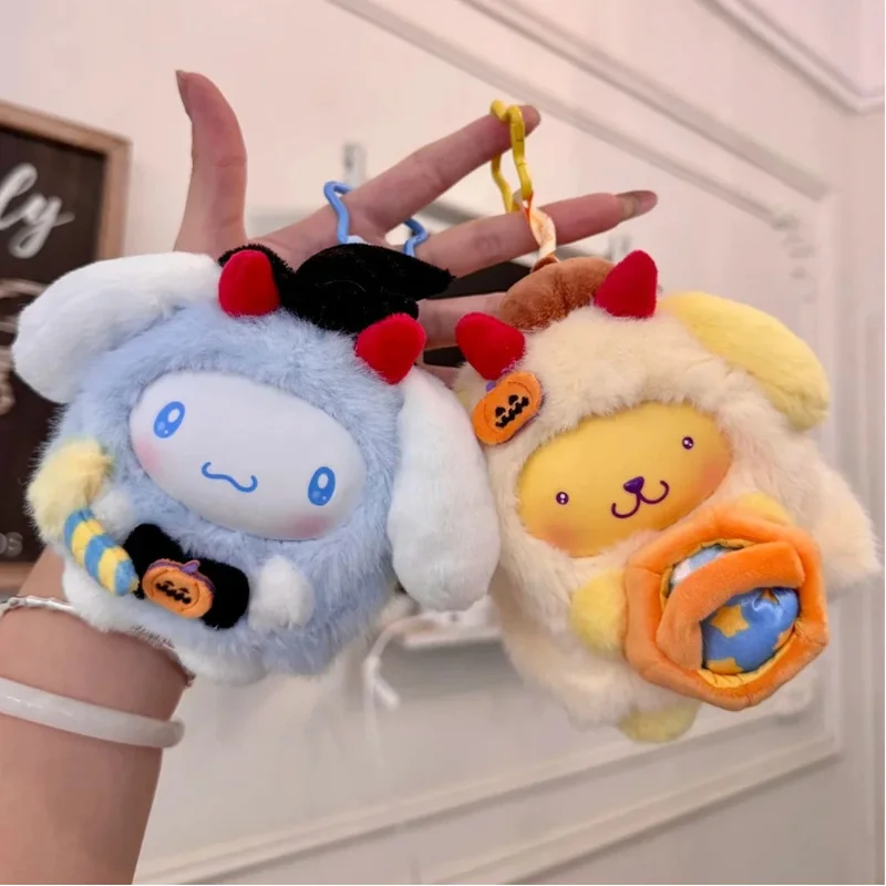 Miniso Sanrio Karakters Halloween Serie Vinyl Hanger Blind Box Mooie Hellokitty Figuur Pop Sleutelhanger Hang Lanyard Kindergeschenken