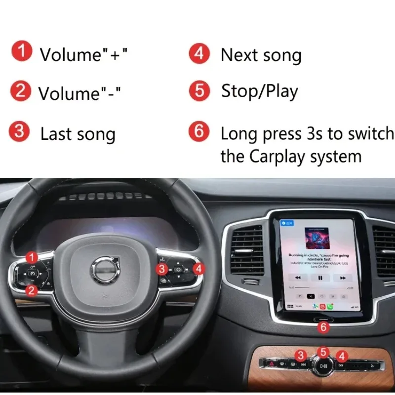 2025Other Auto Electronics Carplay Android Auto Беспроводной адаптер интерфейса Carplay для V60 2021