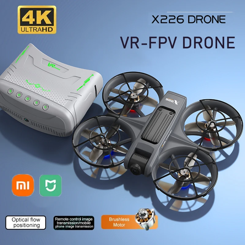 DWi X226 VR FPV Drone 4K HD Dual Camera Aircraft Brushless Motor WIFI 5G RC Quadcopter Optical Flow Positioning Mini Drone Toys