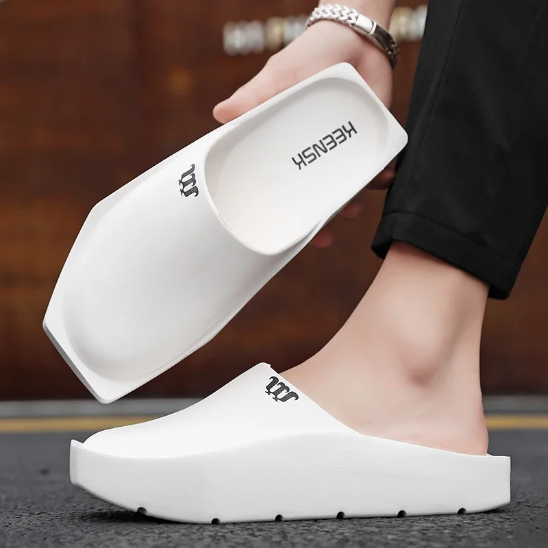 

2025 Men Thick Bottom Slippers Platform Bathroom Chef Sheos Designer Sandalias Hombre Indoor Mule Shoes Flip Flops Men Sandals