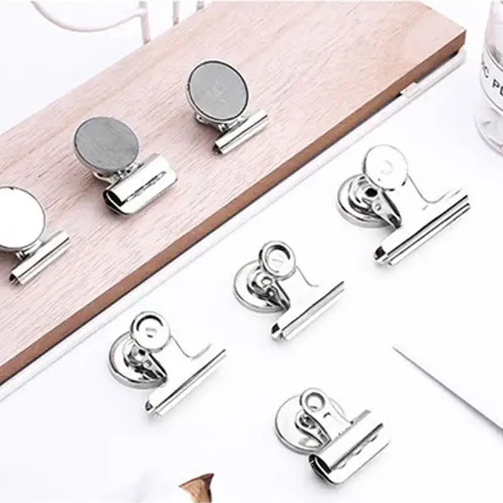 1 Kotak 12 Buah Klip Magnet Kulkas Bulat Logam Tempat Catatan Memo Alat Magnet Papan Tulis Perlengkapan Kantor