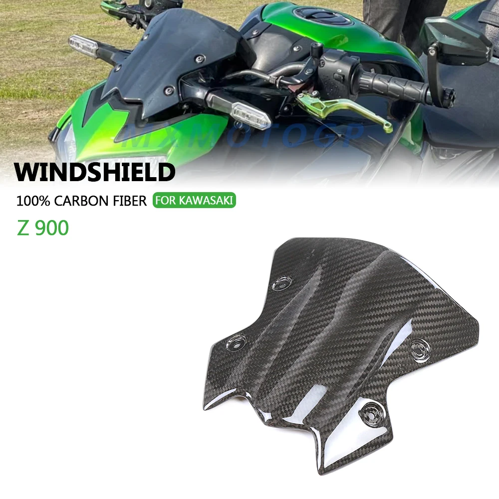 

For Kawasaki Z900 2020 2021 2022 2023 100% Carbon Fiber Windshield Dash Panel Cover Fairings Motorcycle Accessories