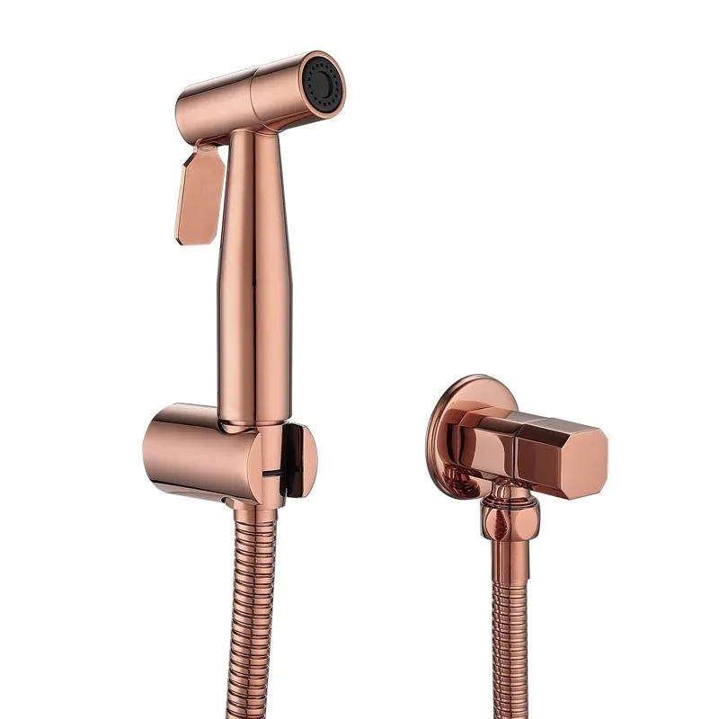 

Матовый золотой смеситель для унитаза и биде, комплект распылителя для унитаза из розового золота, латунный ручной смеситель для унитаза, распылитель, насадка для душа