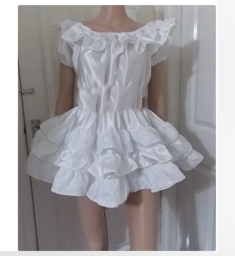 

Hot Selling Gothic Maid Dress with Multi-color French Girl Adult Role-playing Customization White Satin Fluffy Bubble Sleeves
