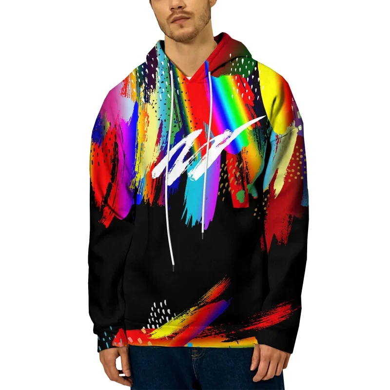 ثلاثية الأبعاد مطبوعة غالاكسي القط هوديي للرجال لهب الأسد نمط البلوز الخريف بلايز عادية المتضخم البلوفرات طويلة الأكمام هوديس