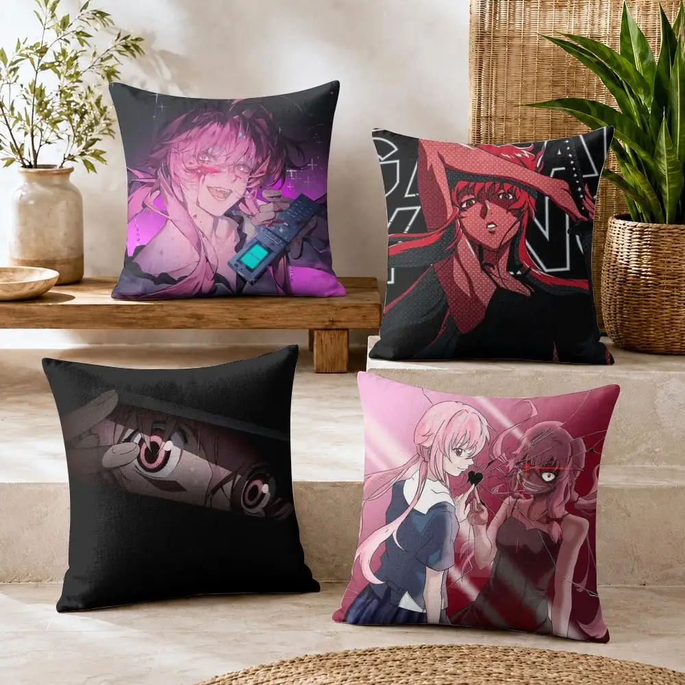 M-Mirai N-Nikki Cushion Cover Soft Short Plush Double-Sided Printing Home Decor Cozy Sofa Pillow Case Fine Gift