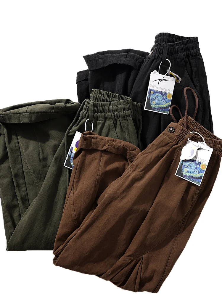 

Мужские брюки-карго Harajuku: свободный крой, струящийся дизайн, в стиле хип-хоп, повседневные, широкие штанины, модные, осенне-весенние, молодежные