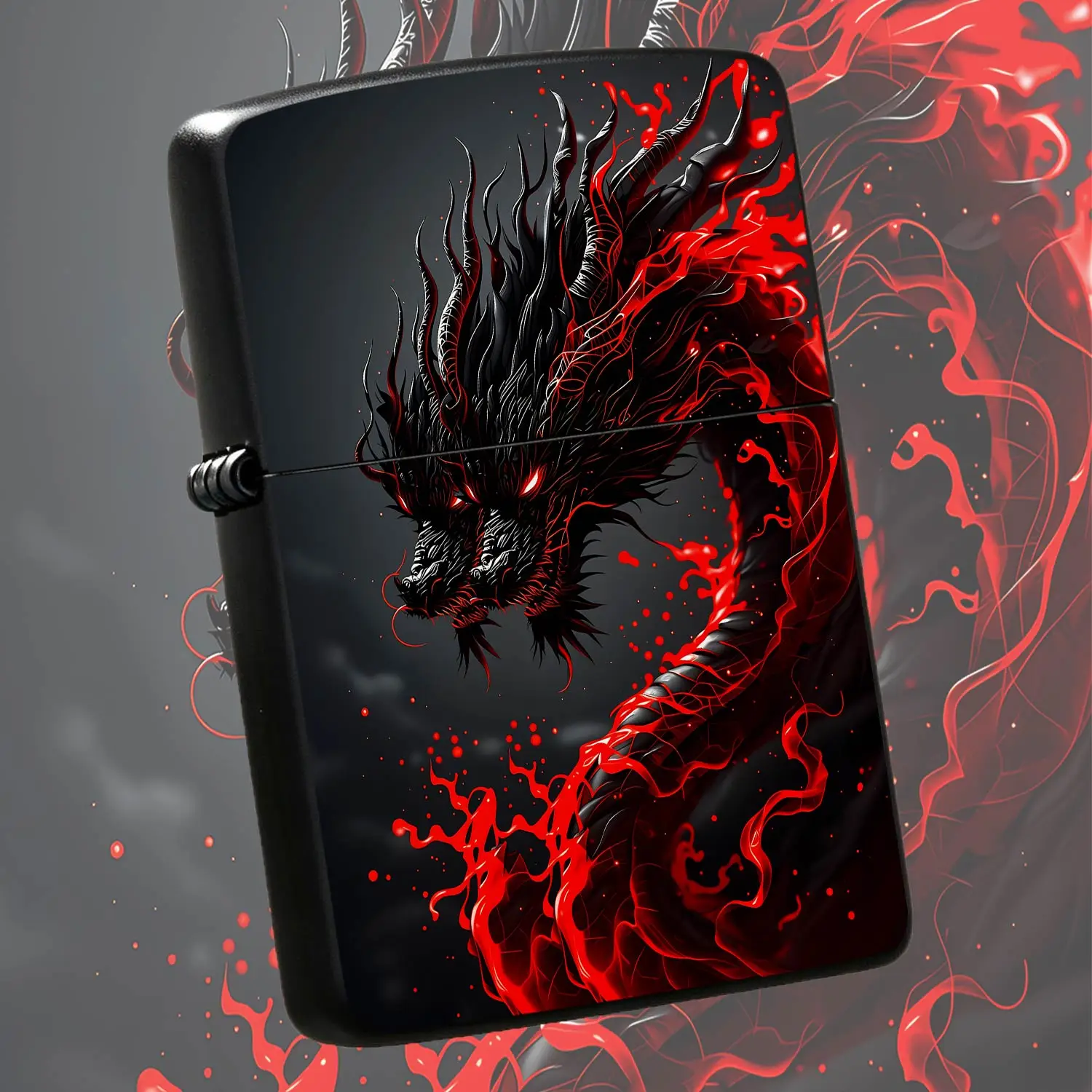 Dark Flame Dual-Headed Dragon Lighter, Stylish Mystical Eastern Beasts Themed Portable Ignition Tool, Perfect For Camping, Home, Travel, Daily Use, Ideal Gift Choice For Fantasy Lovers, Durable Exquisite Craftsmanship Fo A Humorou And Inter