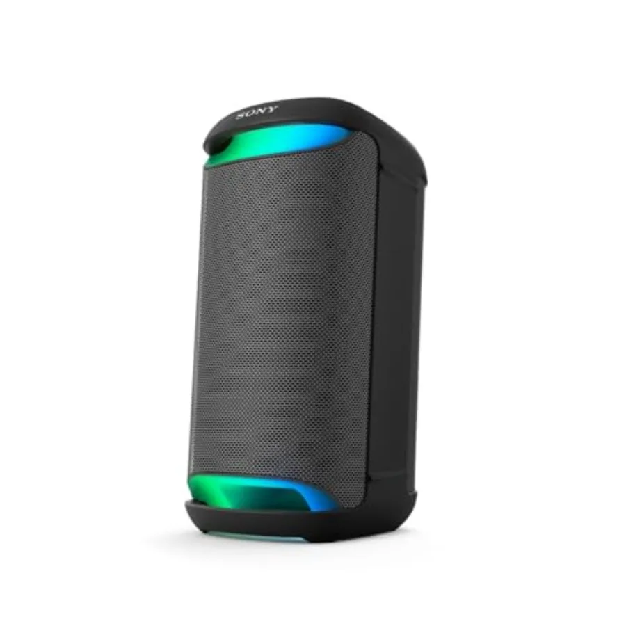 

Портативная Bluetooth-колонка для караоке с 25-часовым временем работы от батареи, защитой от брызг и подсветкой, черная
