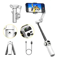 AOCHUAN Smart X2 cardán de mano estabilizador de 3 ejes varilla de extensión integrada de 20cm pantalla LED soporte de teléfono para iPhone Smartphone