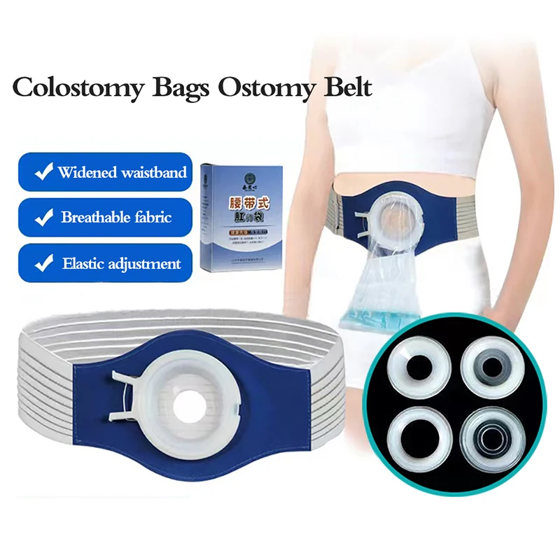 1 conjunto de bolsa drenável para colostomia e urostomia com cinto de ostomia para ileostomia, colostomia e desvio urinariano