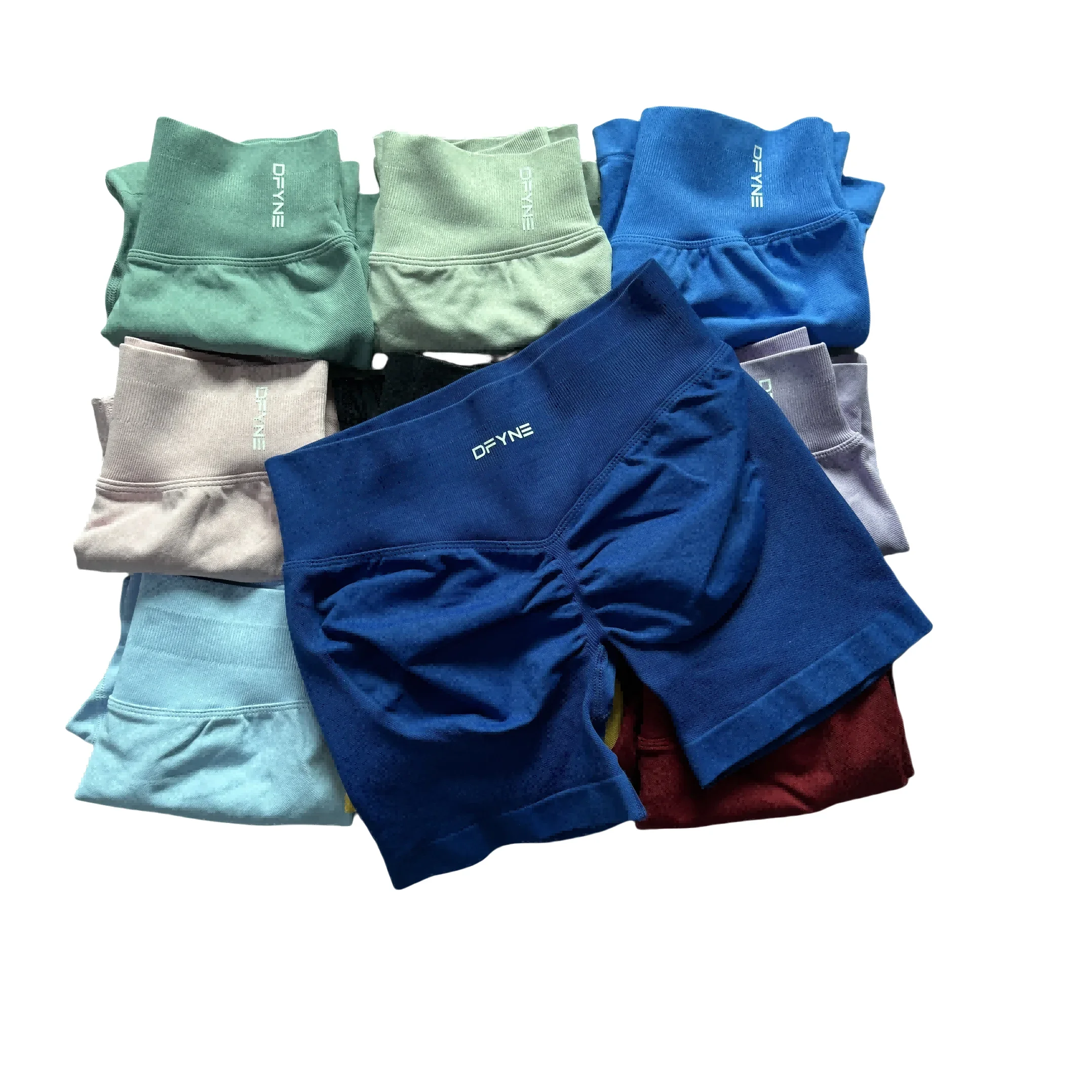 Impact Shorts With Logo Low Ribbed Band Yoga Short Seamless Scrunch Bum Workout Gym Short Booty Stretch Running Shorts