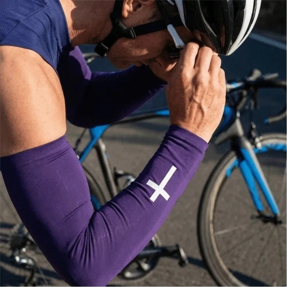 

Lightweight Sports Cooling Arm Sleeve Elastic Fabric Ice Silk UV Protection Arm Covers Cooling Effect Armguards Cuff