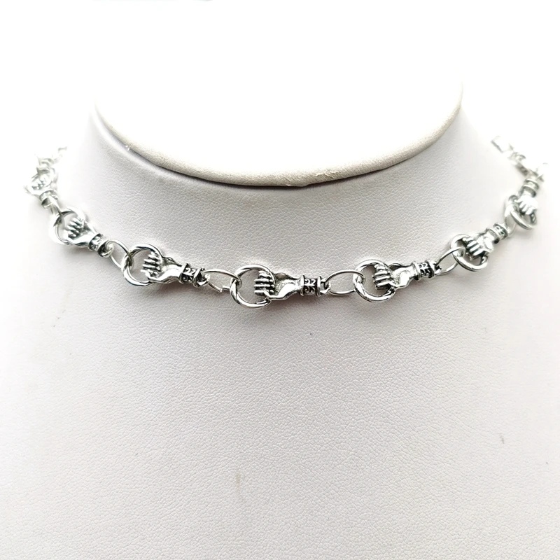 2022 New Hand Grip Ring Necklace Retro Hand In Hand Unisex Choker Necklace Women Hip-hop Gothic Punk Style Chain Choker Gifts