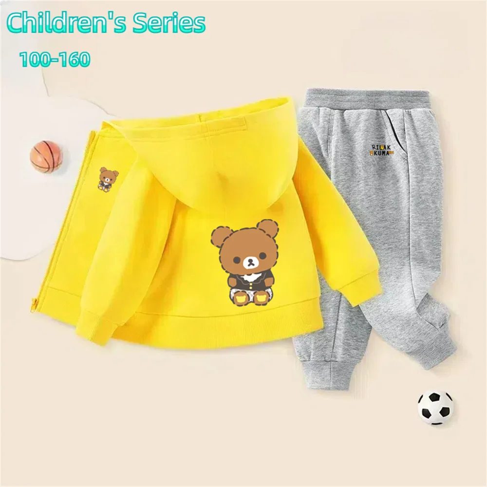 Sports Style Spring and Autumn Zipper Hoodie New Children's Casual Sweatshirt Cartoon Zipper Suit