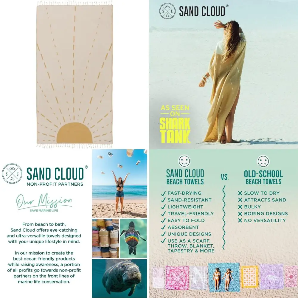 

Organic Cotton Beach Towel - Sand Resistant, Quick Dry, Ideal for Picnics and Outdoor Adventures