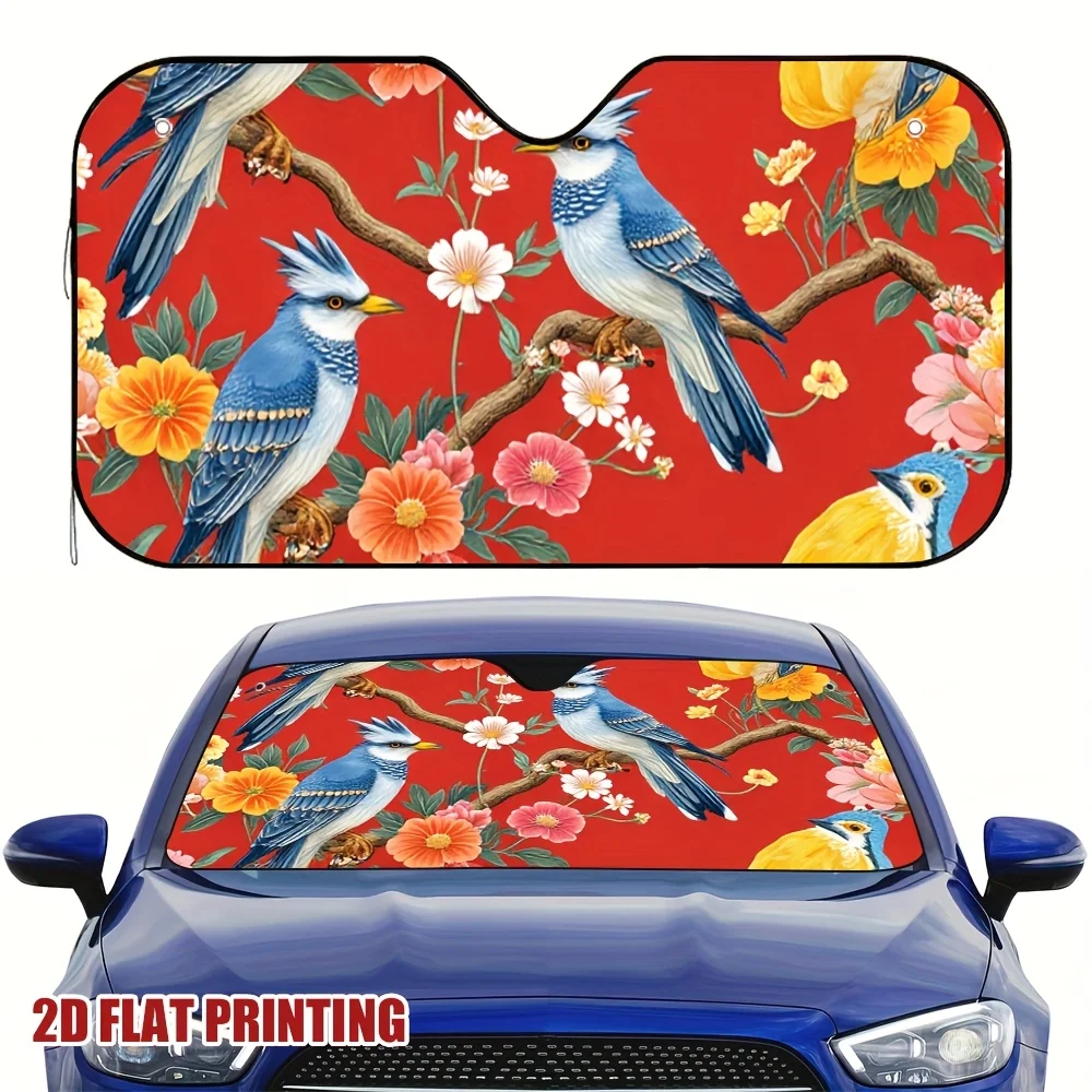 

One Piece Of A Red Bird Sun Visor For Your Car, Perfect For Extended Parking Times, Helps Maintain A Cool And Pleasant Interior.