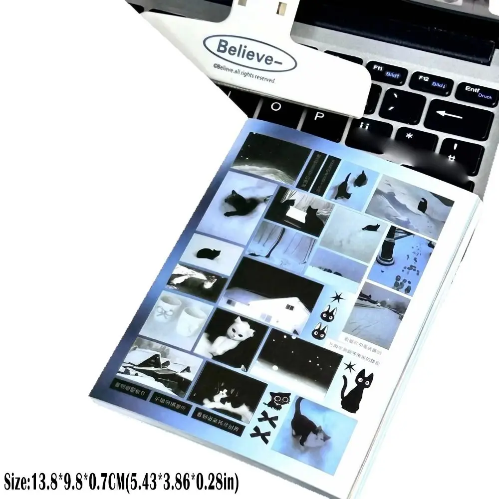 New 24 Pages Y2K Stickers Book Cute Design Retro Style Scrapbooking Stickers Kawaii Removable Decorative Stickers