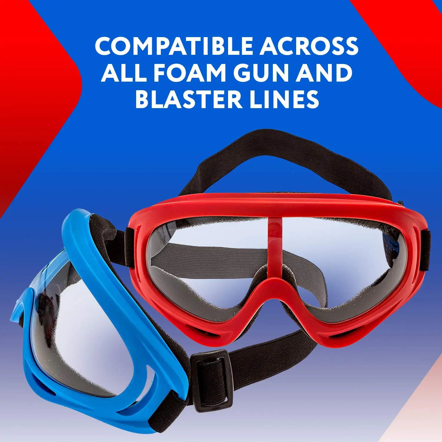 1/2 Pack Foam Gun en Blaster Gezichtsmasker Goggles Oogschild voor Nerf Guns Foam Blaster Guns Rood Blauw Veiligheidsbril