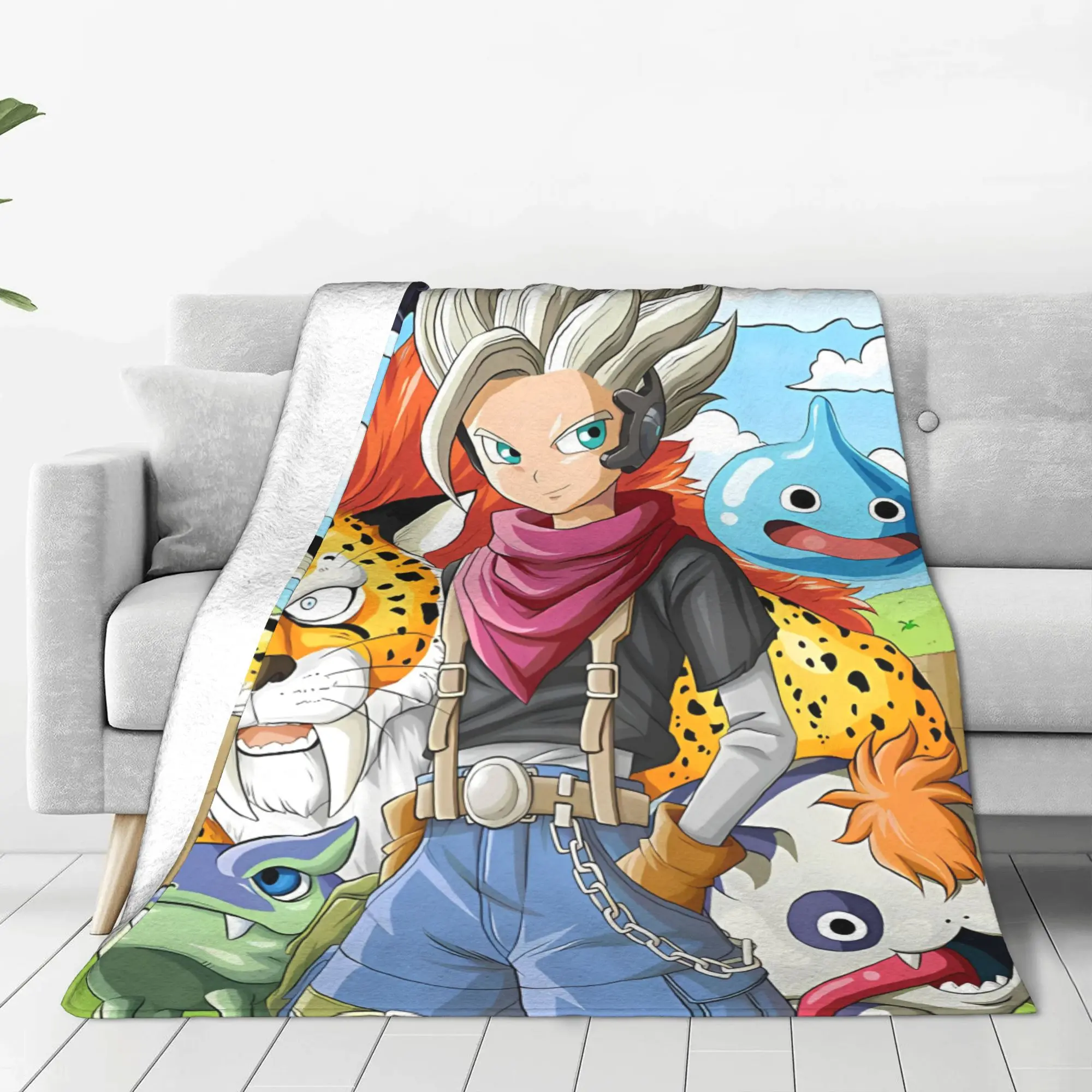 1PC Home Cutecore Adventurer Group  Dragon Quest Blanket Super Cosy Plush Home Living Room Sofa Halloween