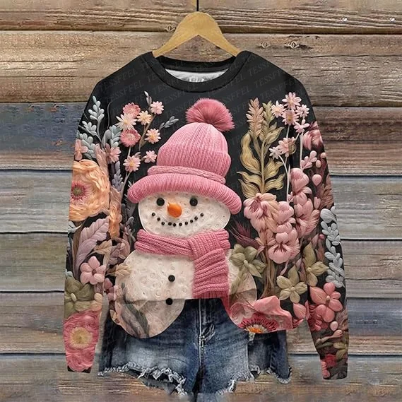 Teschio di Natale Babbo Natale Animali domestici Gesù Felpe Maglione 3DPrint Vintage Inverno Casual Harajuku Pullover Retro Maniche lunghe A9