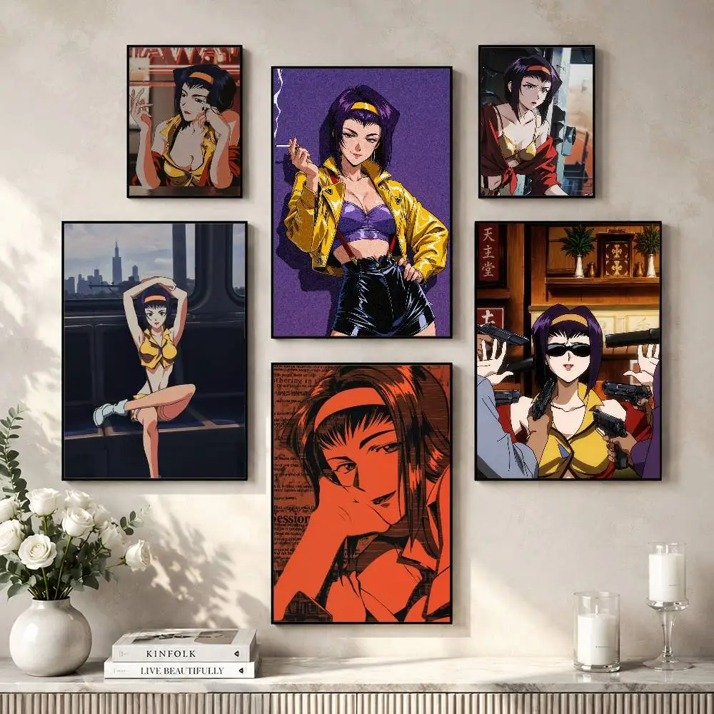 Image of Cowboy Bebop Faye Valentine Poster, vielseitige HD-wasserfeste Wandkunst, selbstklebende Dekoration für jeden Raum, ideales Geschenk