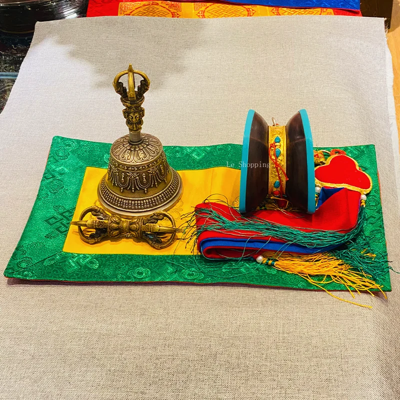 Nepal Hand-sewn Boutique Vajra Bell Pestle Cushion/Ritual Tool Cushion Tambourine Non-slip Pad Religious Decoration Supplies