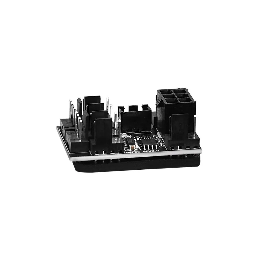 with Rotary Switch High Power Chassis Fan PWM HUB Speed Controller 1 to 8 Adapter 3PIN/4PIN Desktop Computer Cool Fan Splitter