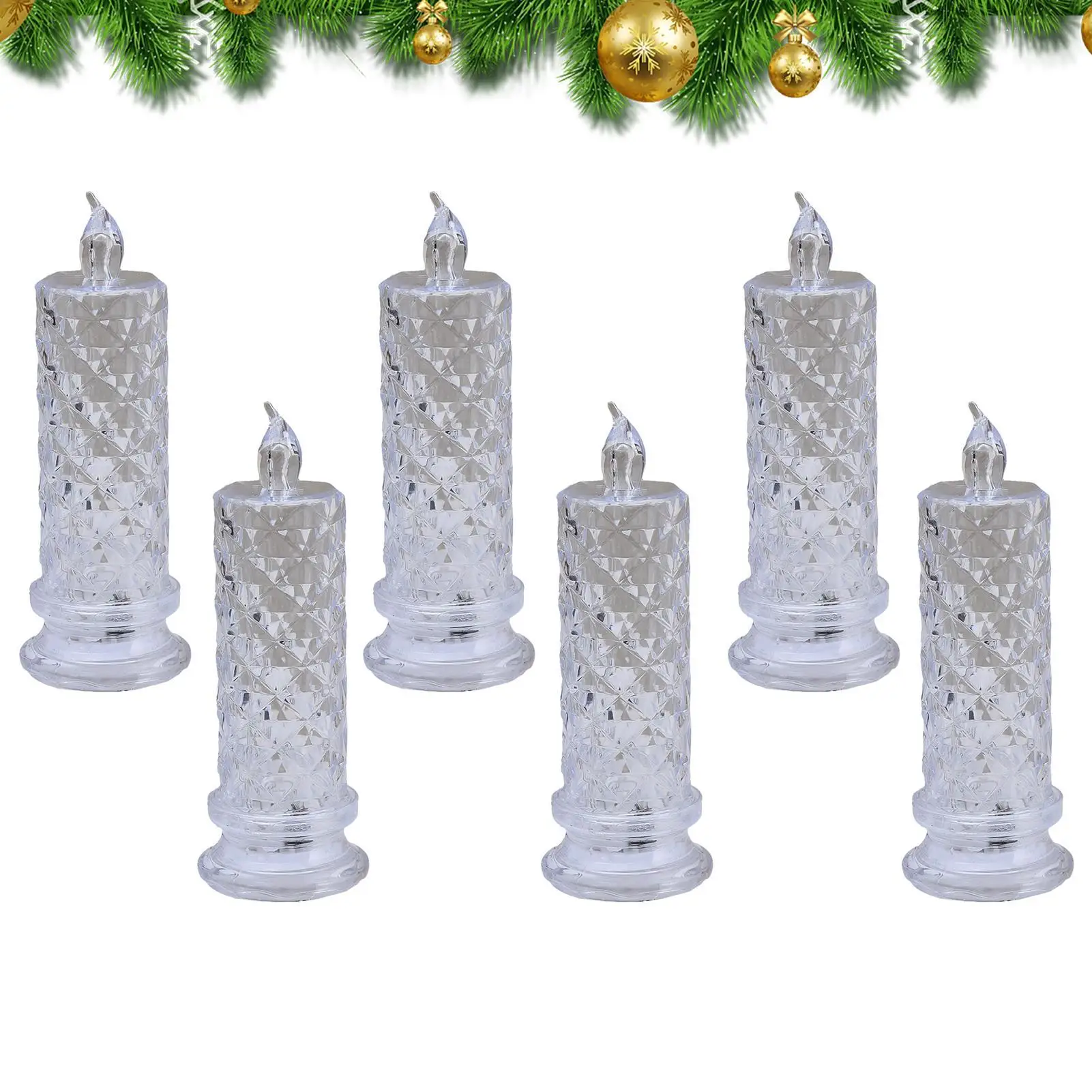 Battery Operated Candles Flickering Battery Powered Lighting 6 Pieces Decorative Light Christmas Decorations For Wedding