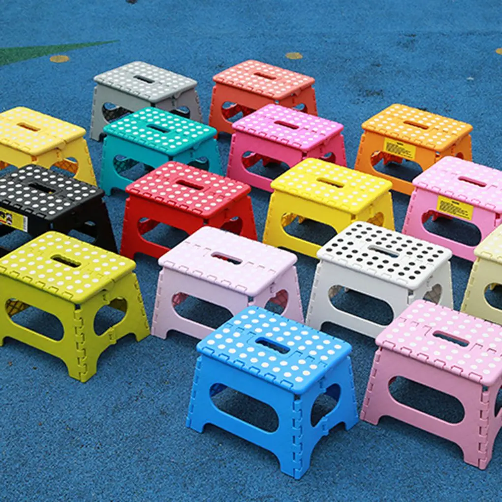 Plastic Stool Portable Dot Folding Chair Adult High Stool Bathroom Home Children Small Bench