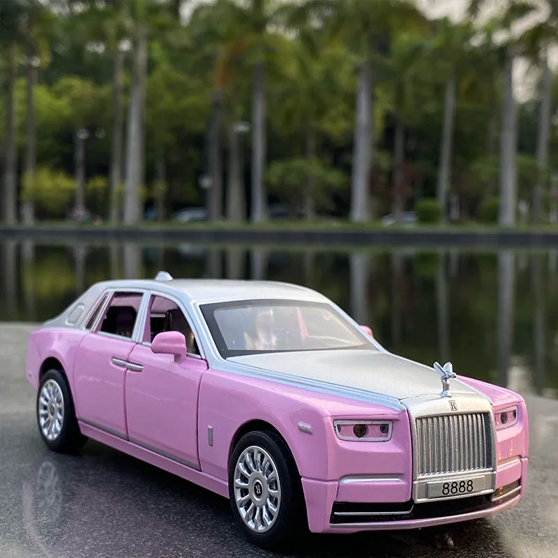 1:28 Rolls-Royce Phantom Alloy Car Model Diecasts & Toy Vehicles Metal Toy Car Model Collection Sound Light Simulation Kids Gift