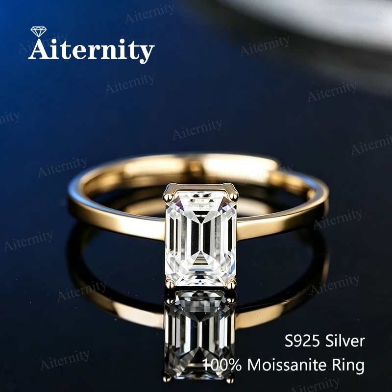 GRA-zertifizierte Radiant-Schliff Moissanit-Ringe, D-Farbe, VVS1-Klarheit, S925 Sterling Silber Halo-Ring für Hochzeiten, Partys und den täglichen Gebrauch. – Detail 13