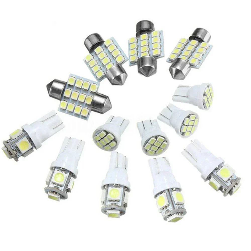 

13pcs Set Car Vehicle White LED Error Free Canbus Interior Ceiling Domes License Plate Light Bulb Decorative Lamp Car Lights