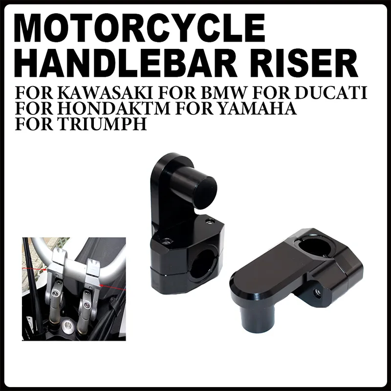 

Universal 2 Inch Pivoting Motorcycle Handlebar Riser For 22mm / 28mm Bars Clamp For Kawasaki BMW Ducati Honda KTM Yamaha Triumph