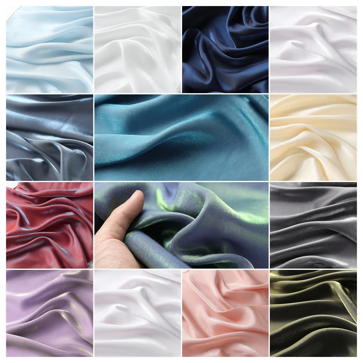 

Smooth Glossy Liquid Stain Silk Fabric Bright Color Soft Drape High-Quality Textile For Evening Dress Wedding Party Craft Skirt