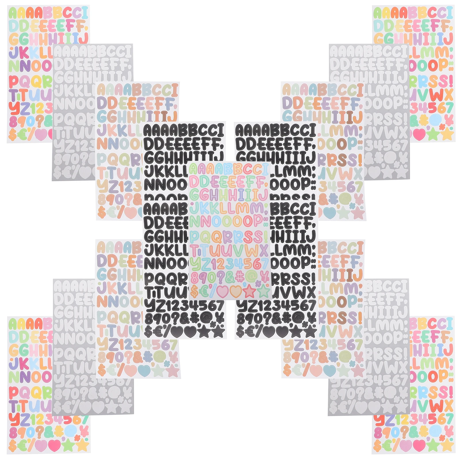 

3pcs Alphabet Stickers Number Letters For Scrapbook Diy Self Adhesive Labels Craft Projects Journals Organization Supplies