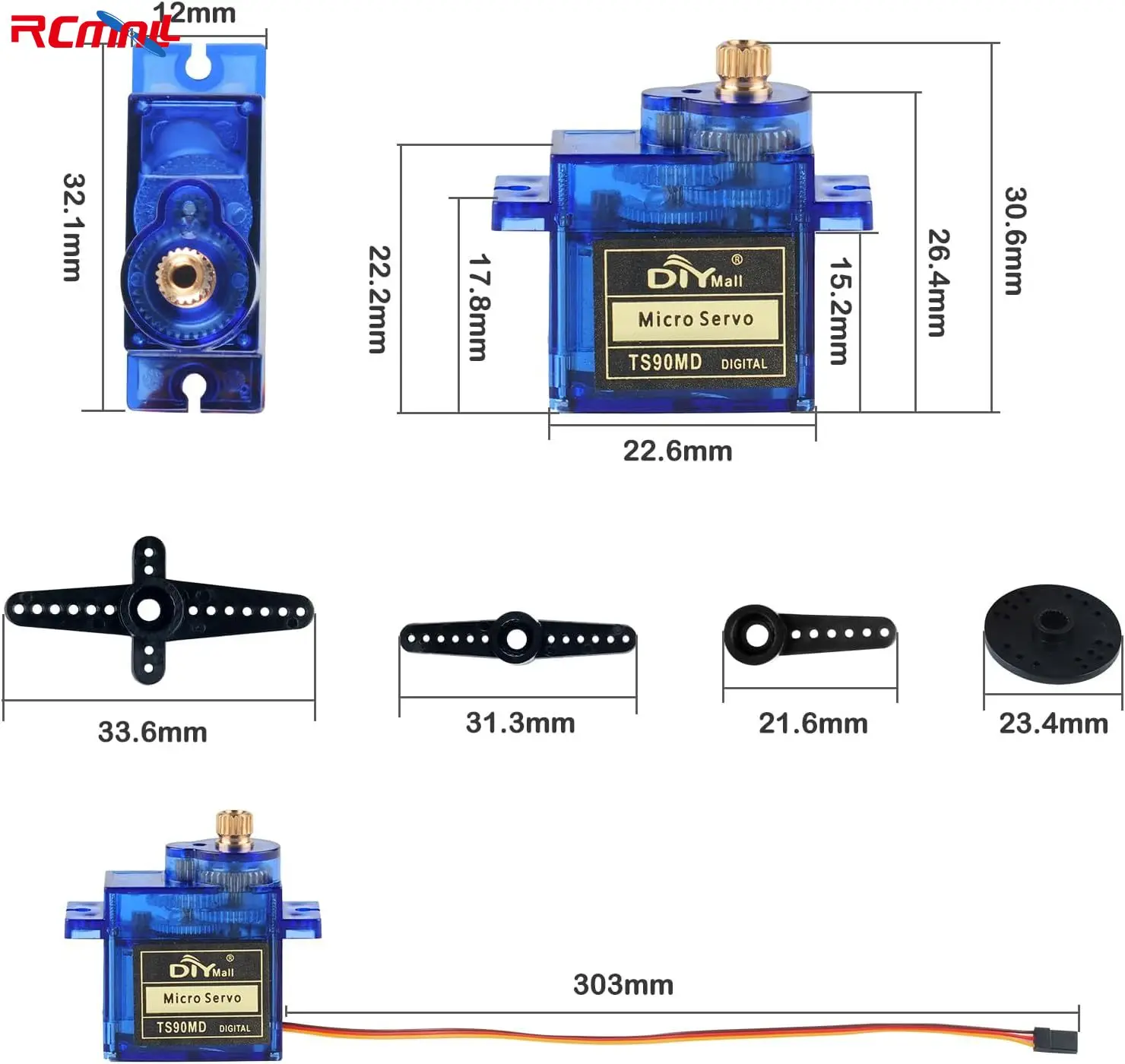 2 pçs ts90md mini servo digital engrenagem de metal completa rotação contínua de 360 graus micro servo para helicóptero avião robô carro