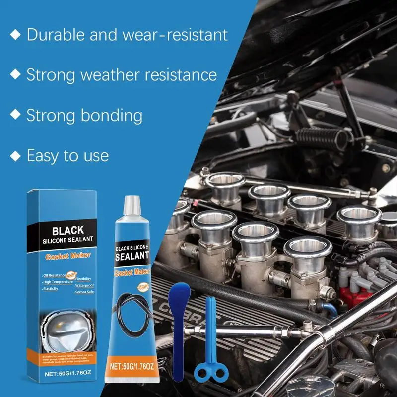 Black Silicone Sealant Waterproof Rtv Silicone Sealant And Gasket Maker 50g Rtv Silicone Sealant And Gasket Maker For Car Motorc