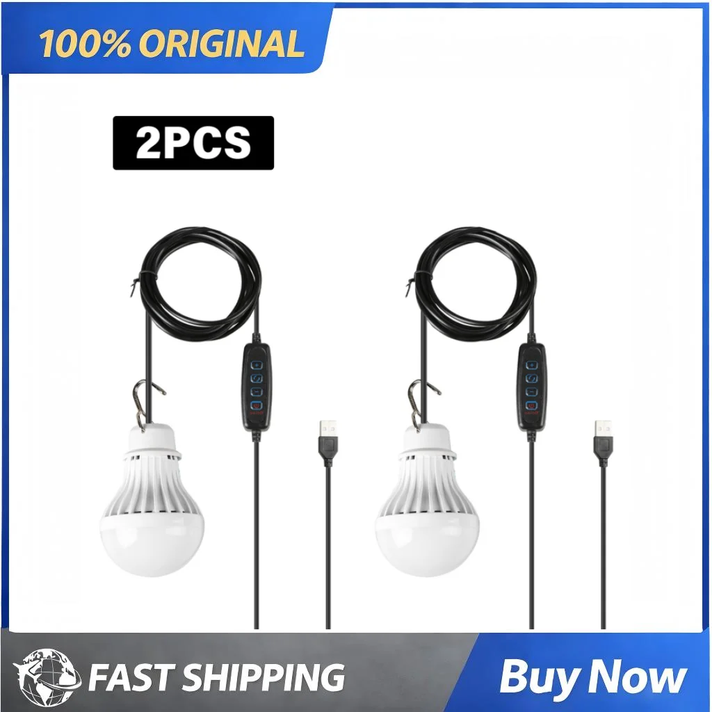 

7W 10W LED Bulb Three Color Dimmable 2.5m Cable Emergency Camping Lamp USB Powered Light Power Failure Daily Emergency Lighting