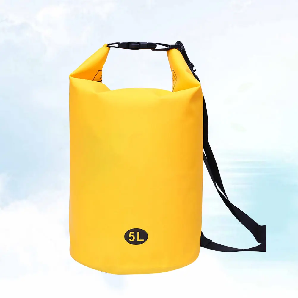

Bright Yellow 5L Inflatable PVC Swim Buoy Floating Gear Bag For Boating Kayaking Fishing Rafting Swimming Camping Rescuing