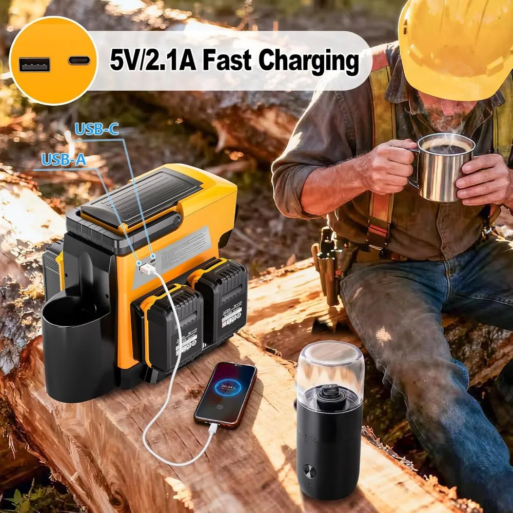 ماكينة صنع القهوة اللاسلكية Taingwei لبطارية Dewalt 20 فولت، ماكينة صنع القهوة بالتنقيط المحمولة مع مطحنة القهوة الكهربائية للمركبات التخييم، #5