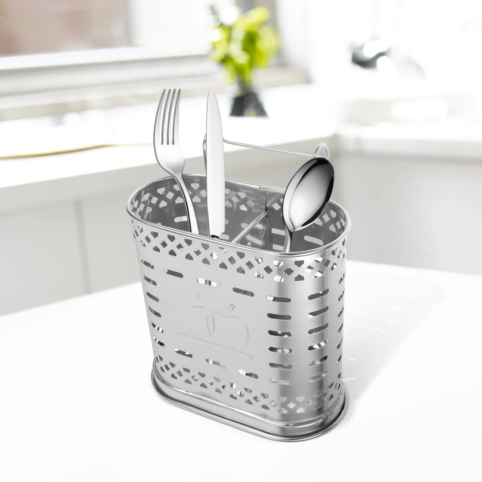 

Stainless Steel Utensil Holder for Dishwasher Chopstick Drying Rack Compact Cutlery Drainer Basket Kitchen Sink Organizer