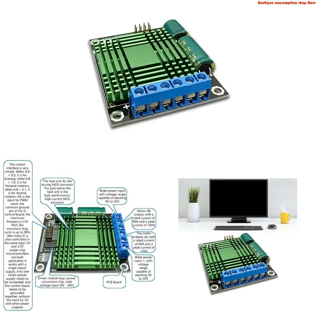 L9NA High Current 60A Double Motor Driver Module With 60KHZ Switching Frequency Wide Voltages 9V 30V For Robotics