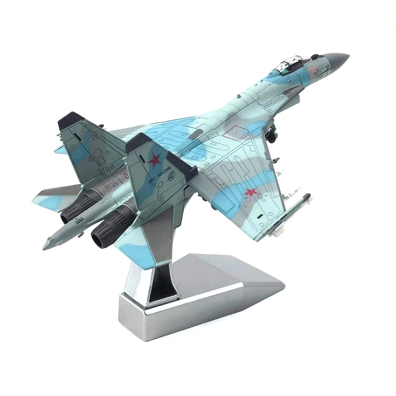 Diecast lega di metallo scala 1/100 russo SU-35 aereo da combattimento modello Replica SU-35 modello di aereo giocattolo per la raccolta