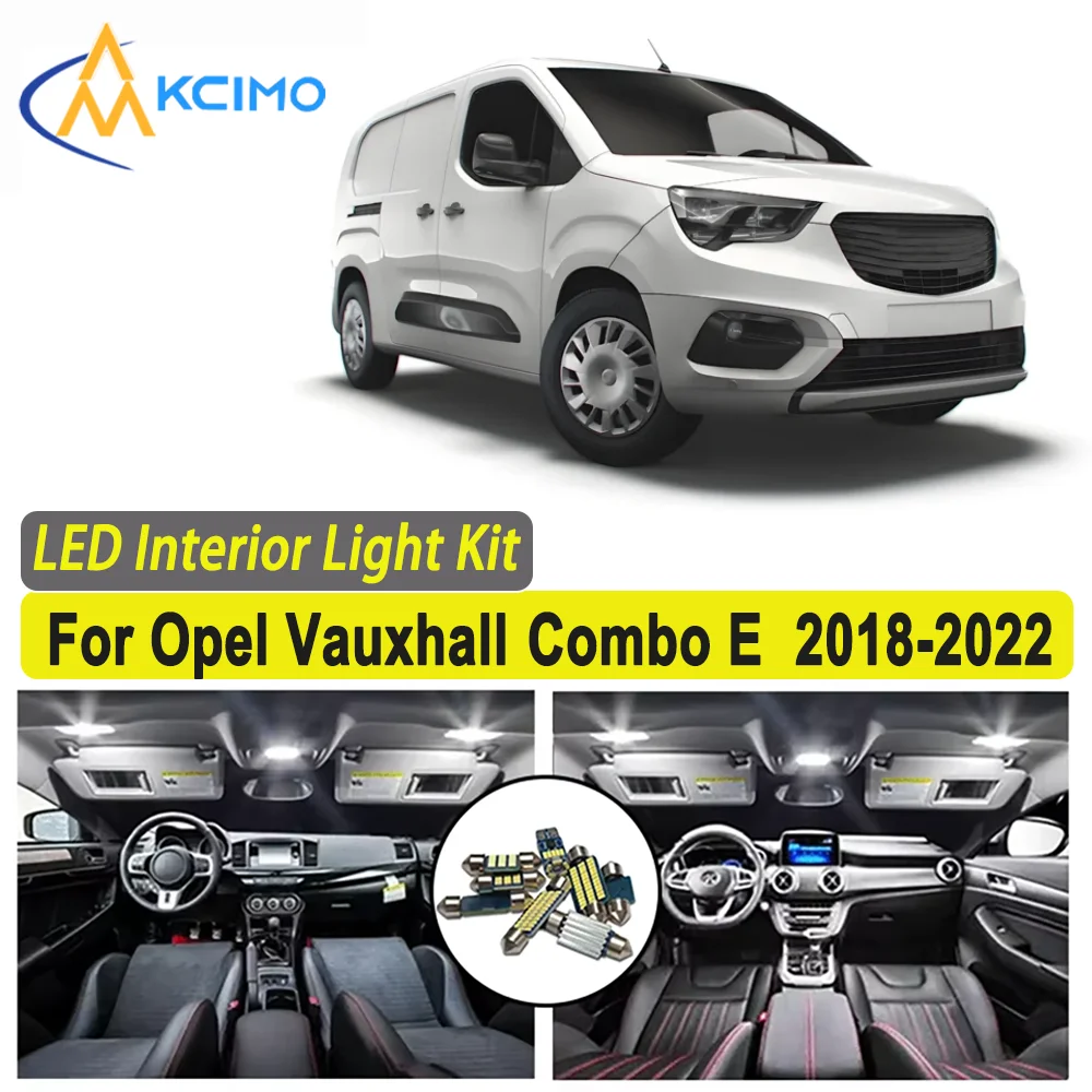 

Kcimo LED For Opel Vauxhall Combo E (2018-2022) Premium Bright LED Interior Dome Map Trunk Light Kit New Car Led Canbus Lamps