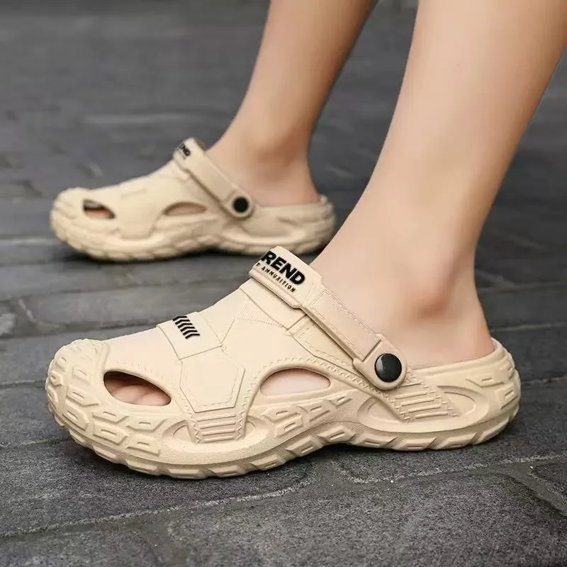 

Мужские сандалии EVA для лета, с толстой мягкой подошвой для улицы, пляжные туфли для повседневного спорта и перфорированные сандалии