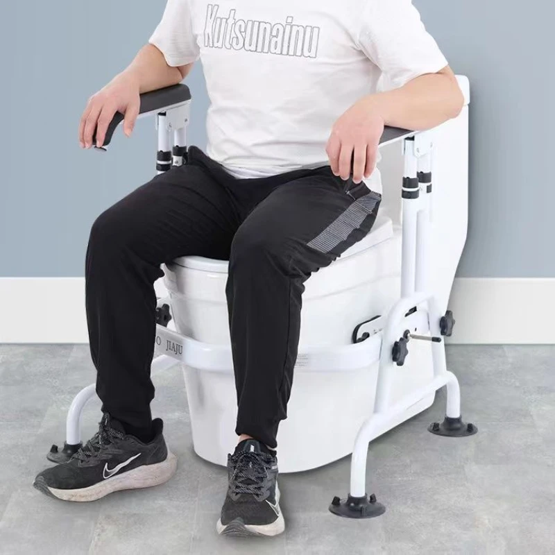 

Рельсы безопасности для унитаза Туалетная рама для пожилых людей Поручень для ванной комнаты с регулируемой высотой можно перевернуть. Поручни для инвалидов