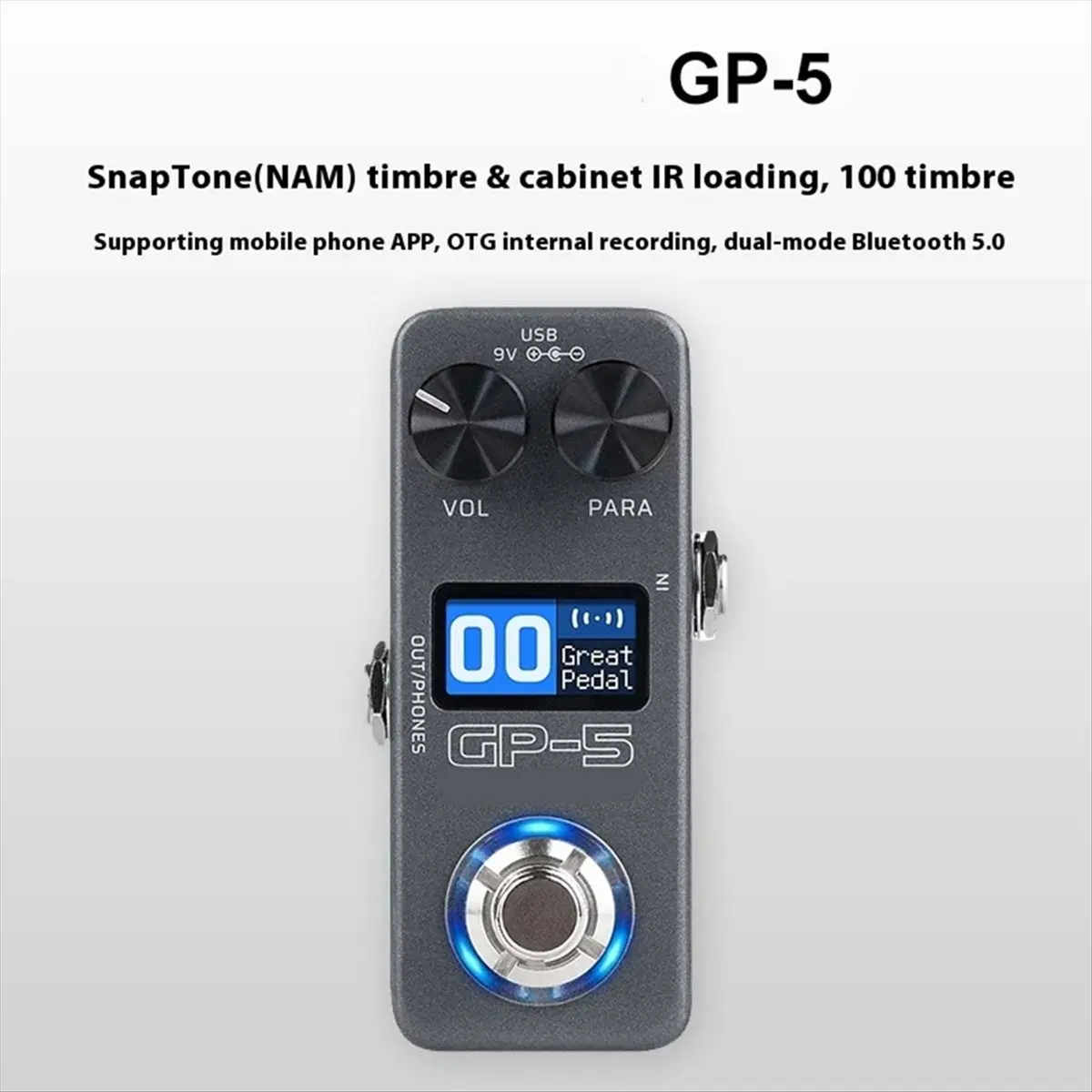 معالج تأثير متكامل للجيتار الكهربائي GP-5/محمل NAM&IR يدعم تحميل ملفات الأشعة تحت الحمراء [AA74-AAA]