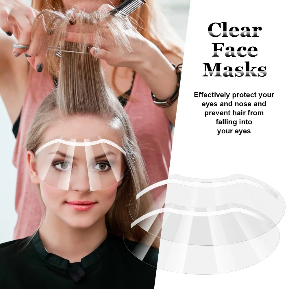 25/50pcs New Disposable Hairdressing Eye Mask Transparent Eye Shield Kit Dye Perm Face Cover Bangs Protection Guard Mask