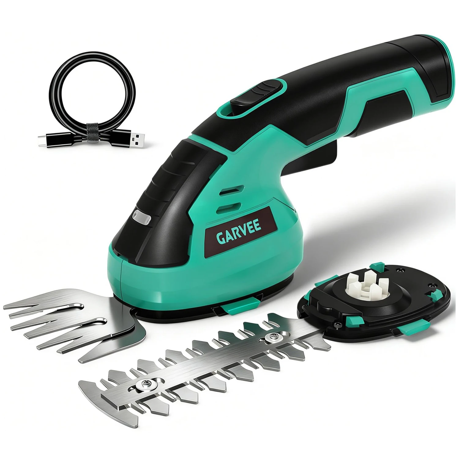 2-in-1 Cordless Grass Trimmer & Hedge Trimmer, 7.2V Rechargeable Handheld Grass Shear, USB-C, 2 Blades For Lawn Yard Care Home